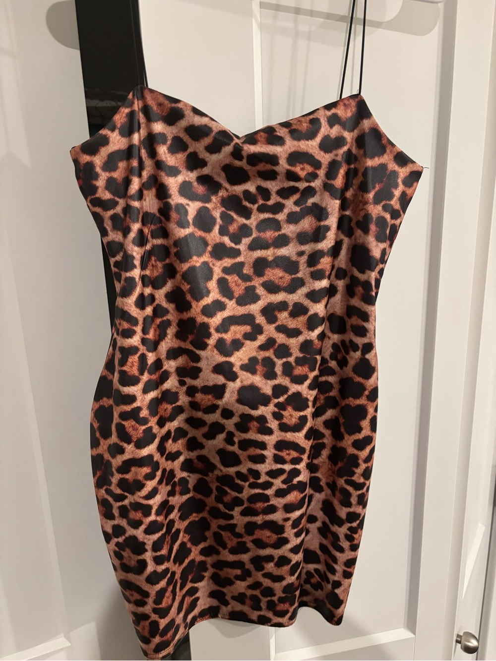 NWOT TopShop Leopard Print Slip Dress in Brown and Black